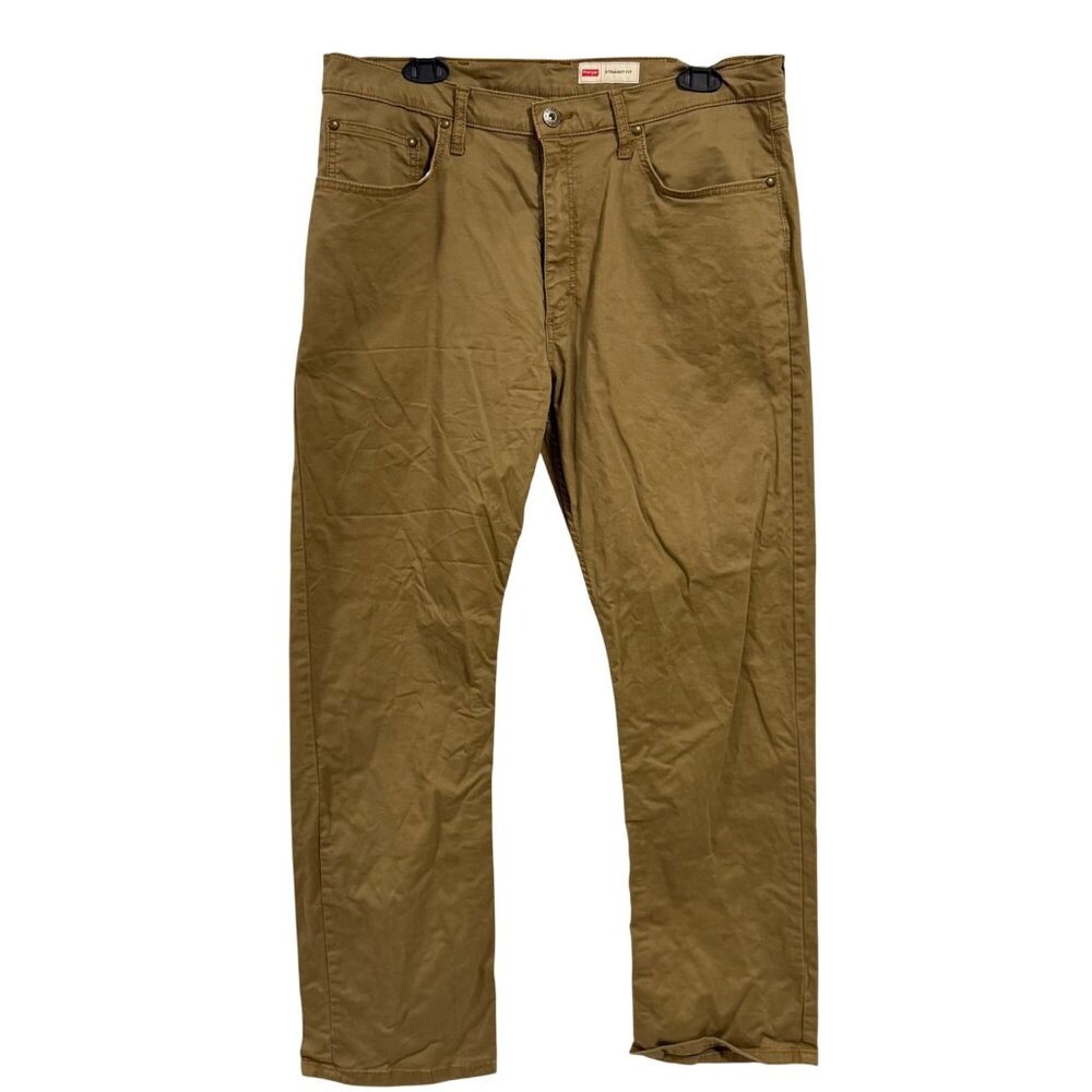 Wranglers Men's Straight Fit 5 Pocket Tan Pants‎ Men's Size 36 x 30